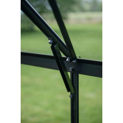 HALLS szklarnia ogrodowa ICON 6 (6,1 m2; 1,93 x 3,17 m) czarna, szkło hartowane + baza